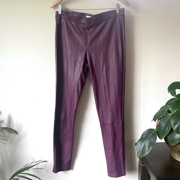 Wilfred Wine-Coloured Vegan Leather Trousers - Picture 1 of 7